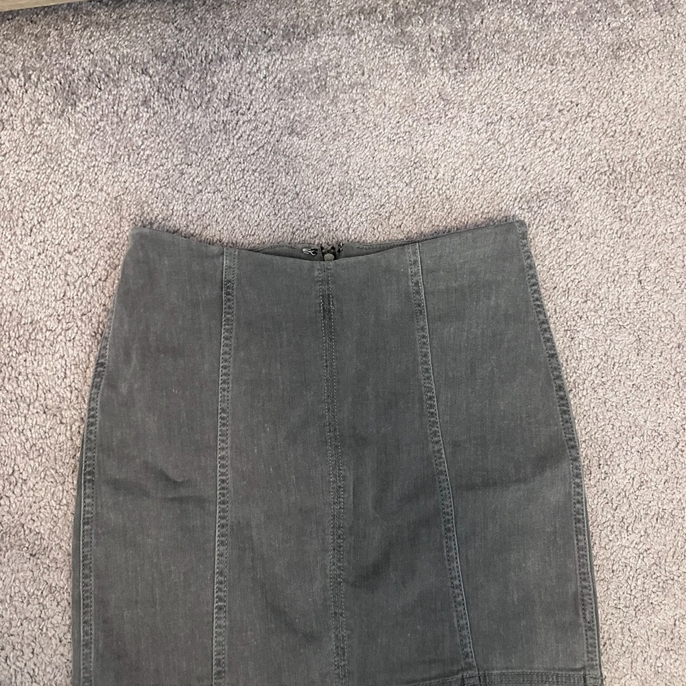 Free People Gray Denim Skirt
